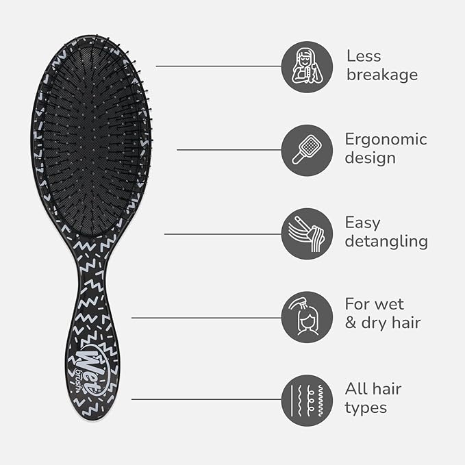 Wet Brush Original Detangler Hair Brush, Hipster Squiggle, Ultra-Soft IntelliFlex Bristles, Detangling Bristles Glide Through Tangles (Wet & Dry Hair), Women & Men