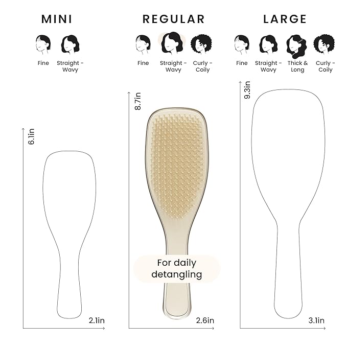 Tangle Teezer Chrome Ultimate Detangler Brush, Straight to Curly, Champagne