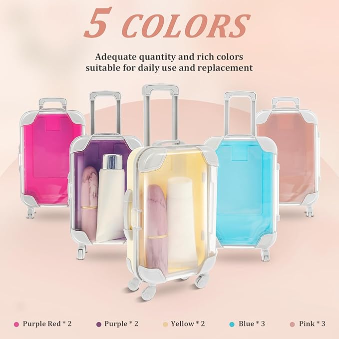 12Pcs Mini Suitcase Party Favor Box, Mini Suitcase Storage Box, Mini Luggage Candy Box, Cute Mini Trolley Case Packaging Box, Mini Travel Suitcases Box, Clear False Eyelashes Travel Case for Party