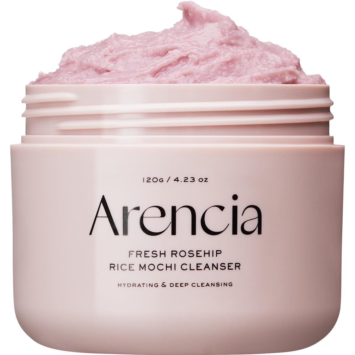 Arencia Rosehip Rice Mochi Face Cleanser & Daily Scrub - Moisturizing, Exfoliating & Deep-Cleansing - All Skin Types with Rice Powder & Rice Water (4.23oz)