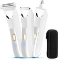 Manscape Body and Ball Trimmer for Men, 3-in-1 Pubic Groin & Nose Hair Trimmer, Ball Shaver & Body Groomer, Wet/Dry Electric Razors for Smooth Shaving, IPX7 Waterproof with Travel Case
