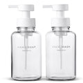 MaisoNovo Glass Foaming Soap Dispenser 14 Oz | Glass Bottles Pumps x 2 Clear