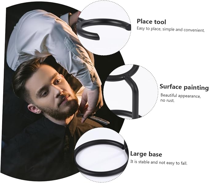 Portable Shaving Holder Rack for Razor and Soap Bowl Dual Bracket Beauty Tool Organizer for Home Shop Black Keep Your Bathroom Tidy