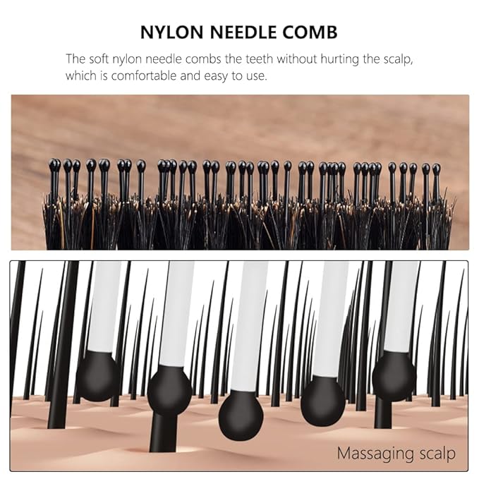 Aozzy 6Pcs Travel Boar Bristle Folding Hair Brush with Retractable Band for Thin/Thick Hair, Mini Brush for Women's Hairstyles, Men's Hair & Beard - Great for Purse/Pocket