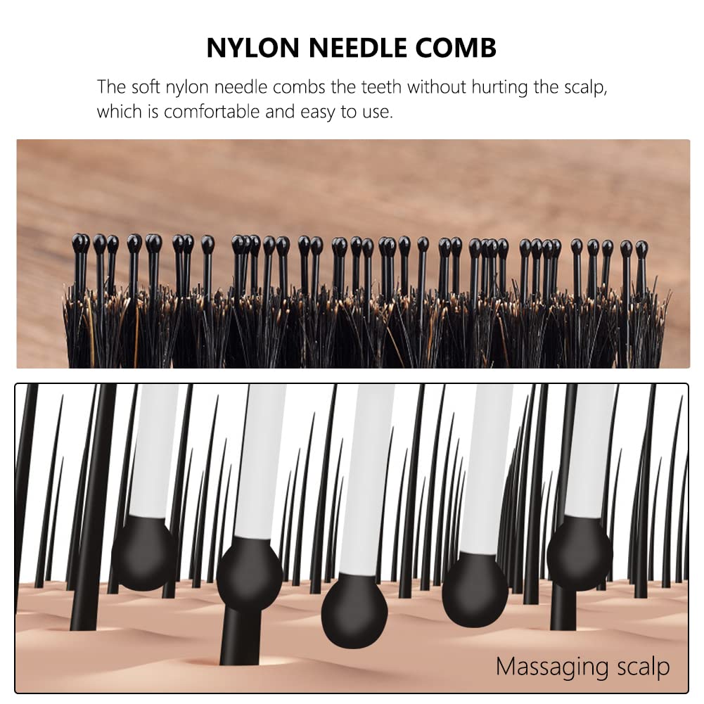 Aozzy 6Pcs Travel Boar Bristle Folding Hair Brush with Retractable Band for Thin/Thick Hair, Mini Brush for Women's Hairstyles, Men's Hair & Beard - Great for Purse/Pocket