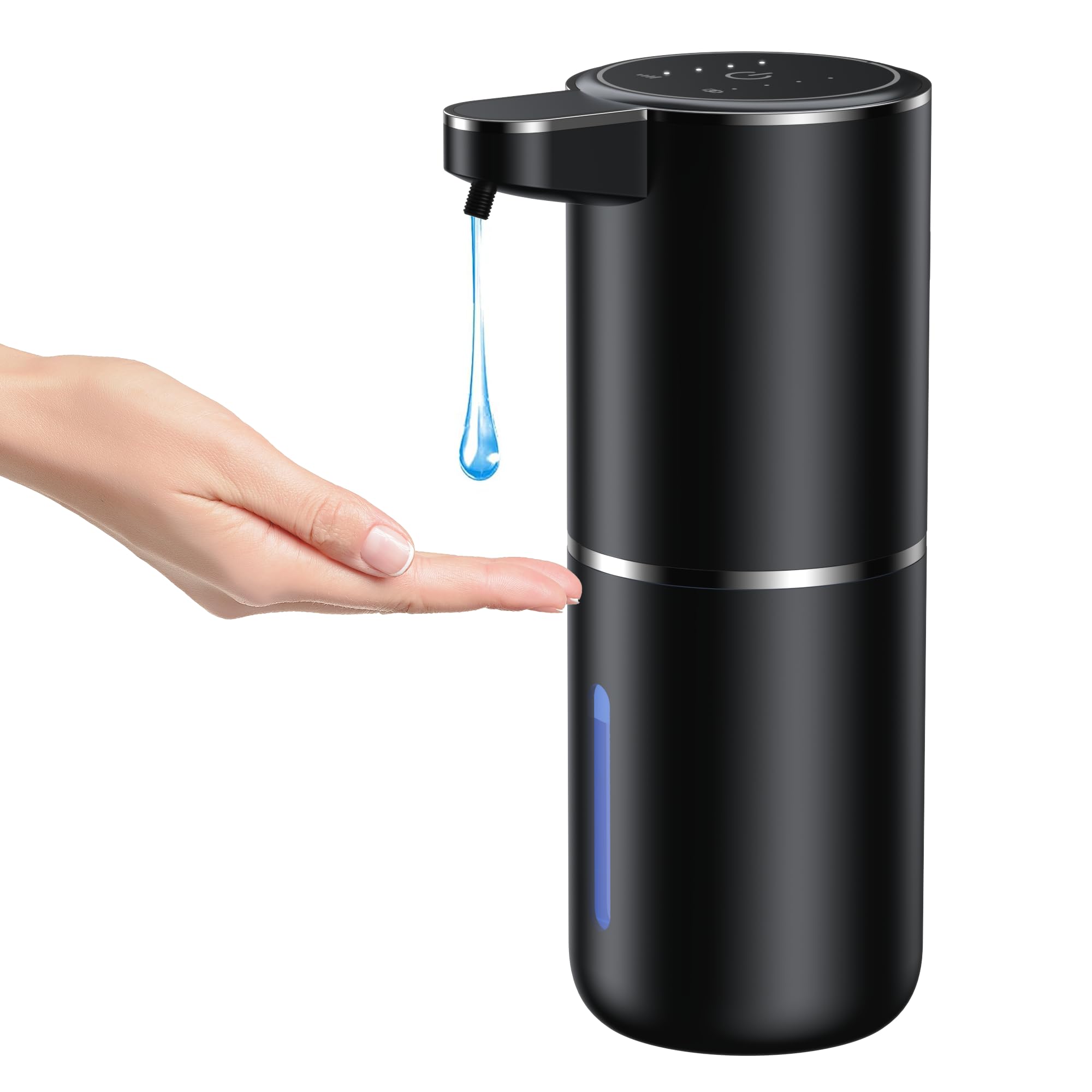 Fantictas Automatic Soap Dispenser Touchless Automatic Liquid Soap Dispenser 4 Adjustable 1200mAh Soap Dispensing Levels Wall Mount for Kitchen and Bathroom