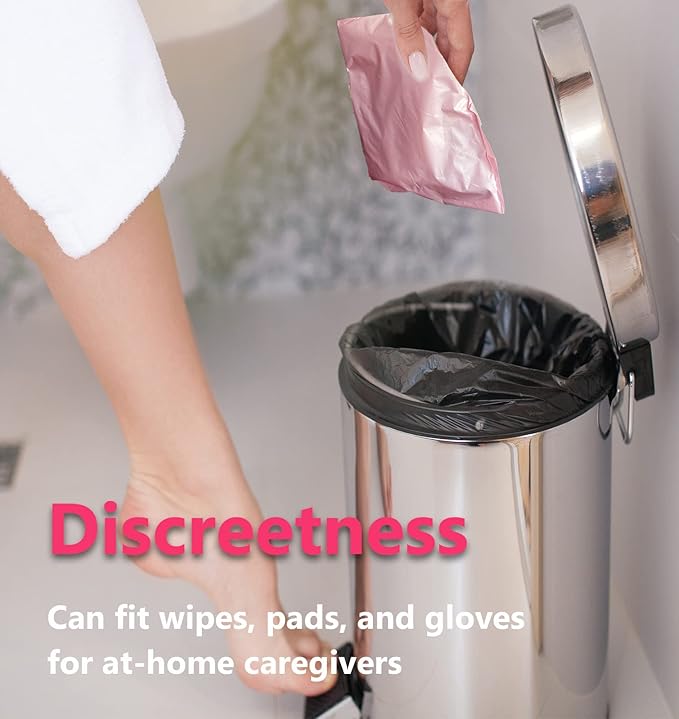 Sanitary Napkin Disposal Bags - Block Odors, Great Adhesion, Perfect Size - Feminine Hygiene Disposal Bags for Tampons and Pads Pink 100Pcs