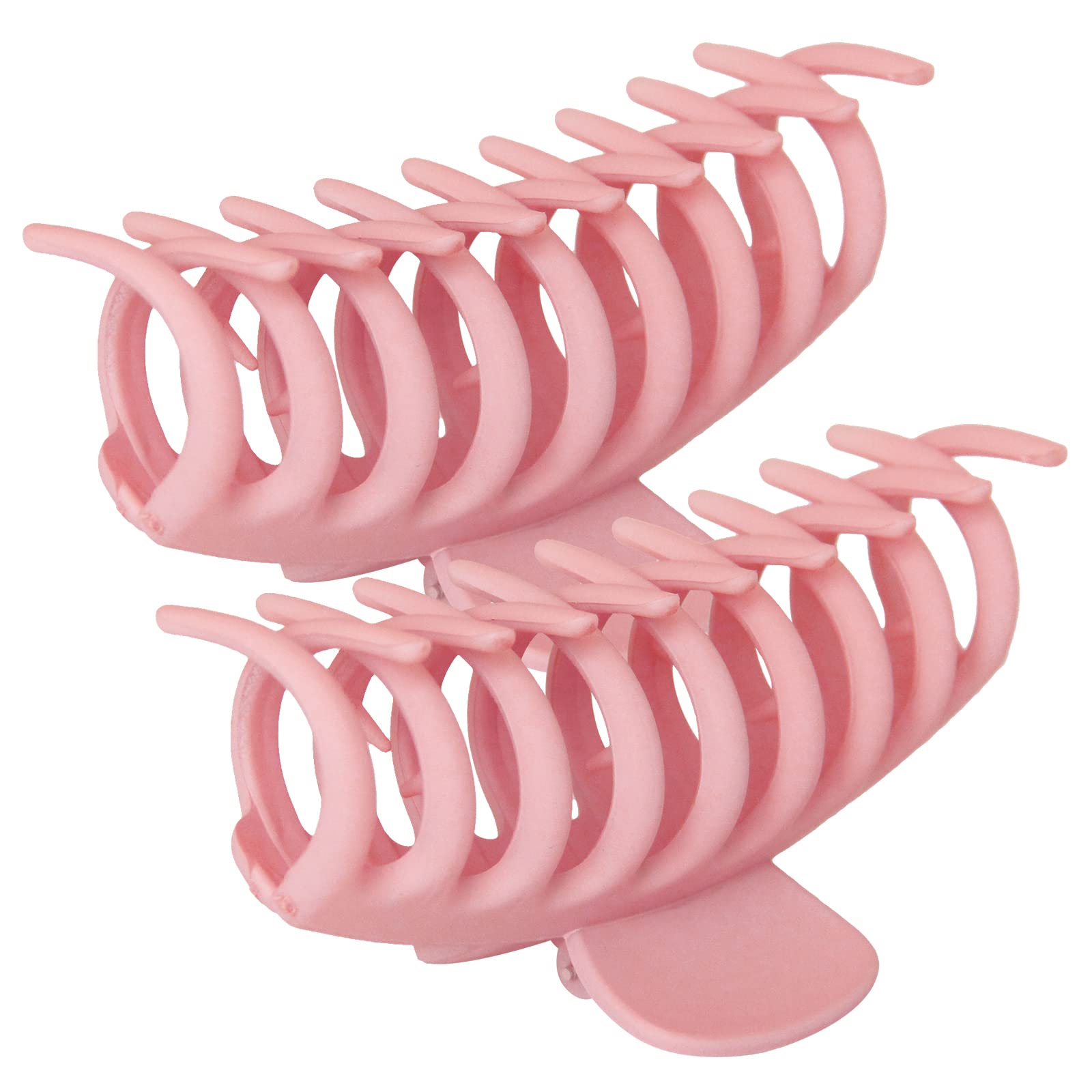 4 Pack Big Hair Claw Clips Nonslip Large Claw Clip for Women and Girls Hair,Strong Hold Grips Hair Accessories 4 Inch Pink)