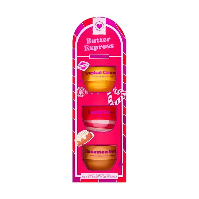 I Heart Revolution Butter Express Body Butter Trio, Hydrating & Soothing Whipped Body Moisturizer, Gift Set, Vegan & Cruelty-Free