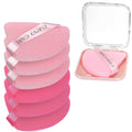 CUPID CARE 6 Pcs Triangle Powder Puff with 2 Travel Cases, Setting Powder Puffs for Face Powder and Foundation, Velour Makeup Puff for Loose Powder Body Powder, Skin-Friendly, Beauty Makeup Tools-Red