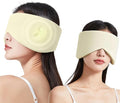 Vettres Reversible Warm & Cool Sleep Mask Wrap-Around Blackout Eye Masks for Side Sleepers Adjustable Unisex Eye Cover for Travel Office & Rest Beige