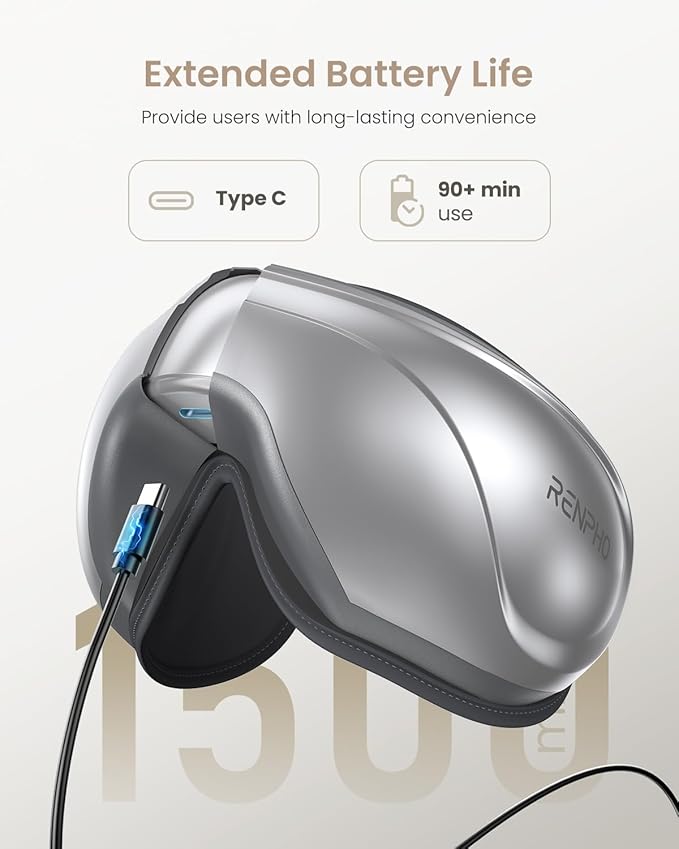 RENPHO Eye Massager with Heat and Cooling, Birthday Gifts for Men Women, Heated Eye Mask for Improve Sleep and Relaxation - Eyeris 2