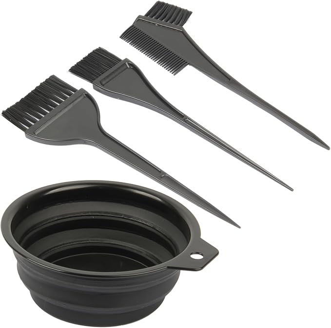 JFFX 4 Pcs Hair Dye Color Brush and Bowl Set for Hair Coloring