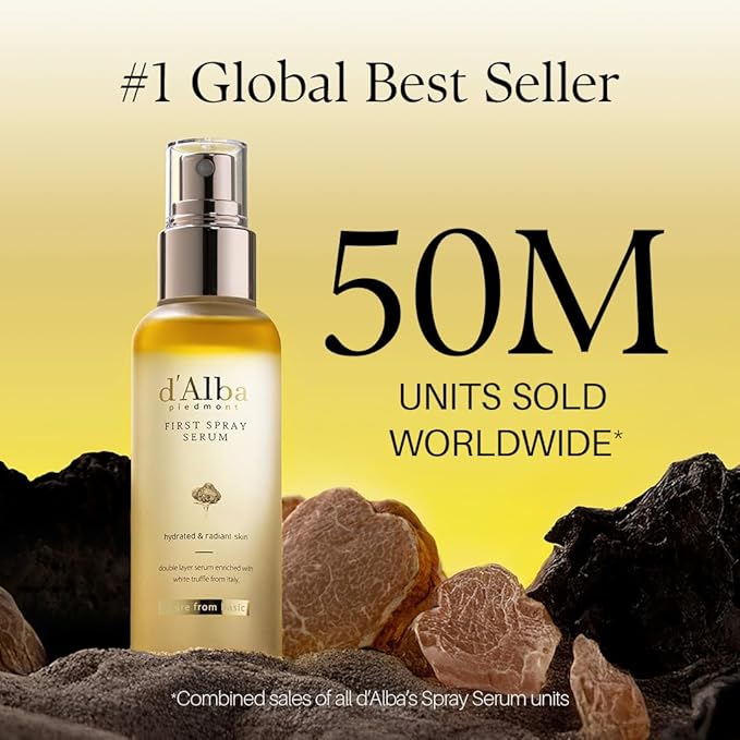 d'alba Piedmont [2 Bottles] Italian White Truffle First Spray Serum, Vegan Skin Care, Hydrating Face Moisturizer, Glow Serum for Radiant Skin, Non Comedogenic, All In One Mist (total 6.76 fl oz.)
