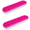 TANG SONG 2 PCS Silicone Make up Brush Holder Cosmetic Storage Box Desktop Organizers (Pink)