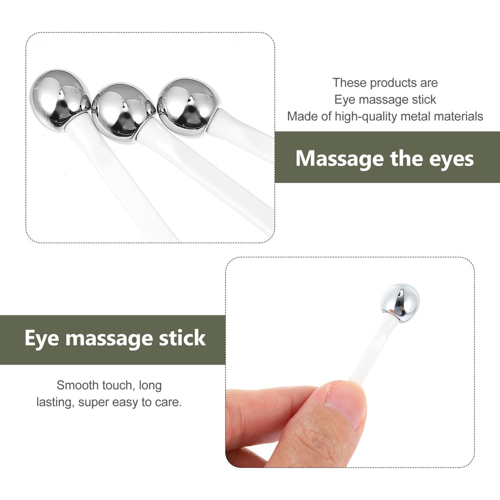 EXCEART 6pcs Eye Cream Applicators Face Eye Roller Massage Care Applicator Wand Stick Metal Cream Roller Wand