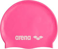 Arena Classic Unisex Soft Silicone Swim Cap for Women and Men, Intensive Training and Racing Comfortable Non-Slip Long Hair Swimming Hat, Bright Pink