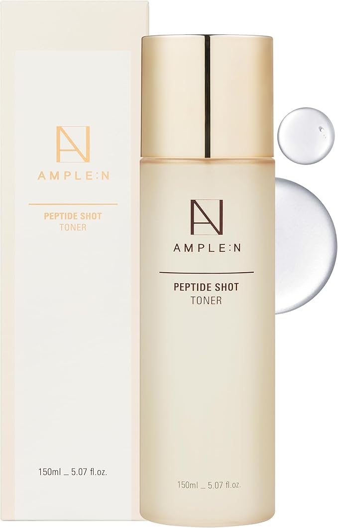 Peptide Shot Toner - Korean Facial Toner with 6 Peptides & Colloidal Gold Extract for Anti-Aging, Moisturizing, Firming, Strengthening Skin and Elasticity - Hydrating Serum Formula, 5.07 fl.oz