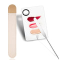 Penugo Picasso Makeup Spatula and Palette Set, Korean Makeup Spatula with Leather Cover, Stainless Steel Palette with Scraper Tool for Cosmetic Pigment Blending（SS）
