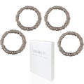 22 Momme 100% Pure Mulberry Silk Scrunchies (4 PCS) - Small Hair Elastics and Ties for Women, Sleep Hair Care, No Damage, Apricot