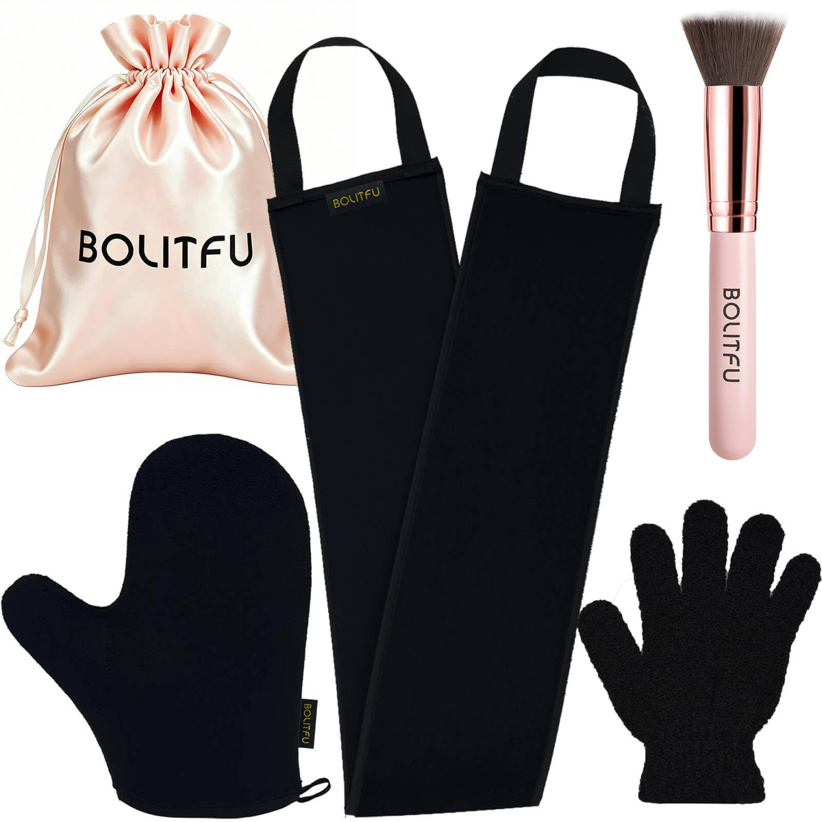4 Pack Self Tanning Mitt Applicator Kit, for Self Sunless Tan (black)