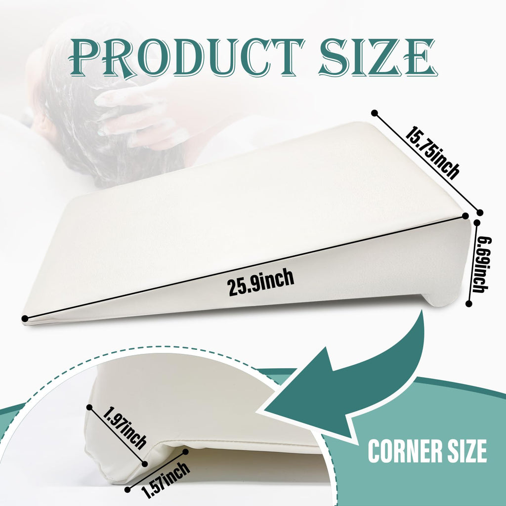 Wibeelee Hair Washing Station for Kids Waterproof Shampoo Foam Mat with Ergonomic Design Non Slip Bath Pillow Sink Soft Neck Support for Easy Hair Wash(White)