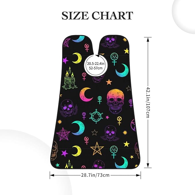 Professional Beard Bib, Non-Stick Hair Catcher Apron Waterproof, Shaving Grooming Essential for Men Dad, Witch Frogs Goth Moon Skull Mushroom Shave Bib