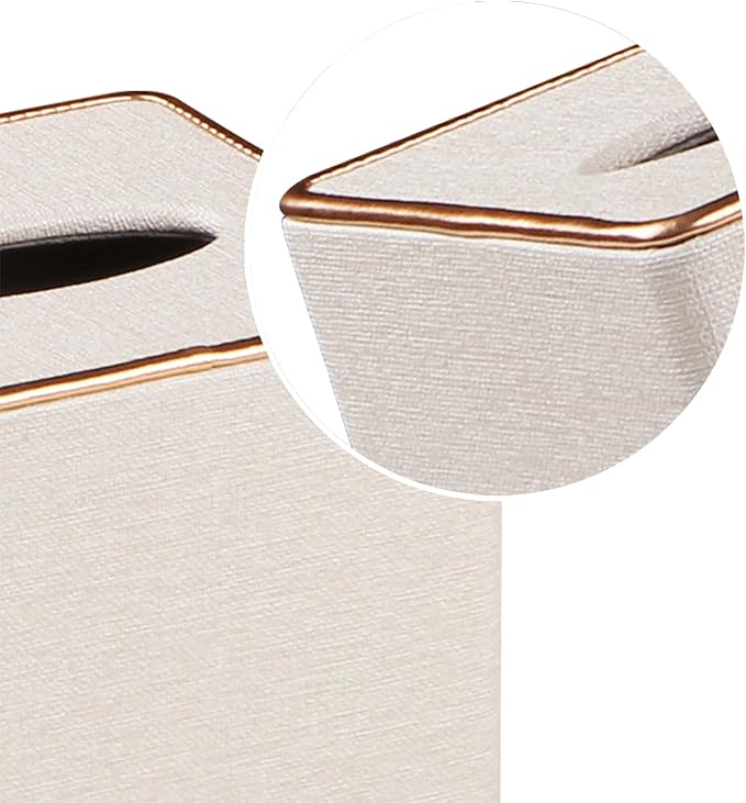 Leather Tissue Box Cover Square,Decorative Cube Tissue Box Holder with Magnetic Bottom,Facial Paper Organizer Table Napkin Case Dispenser for Bathroom NightStand Coffee Car Home Office,Beige