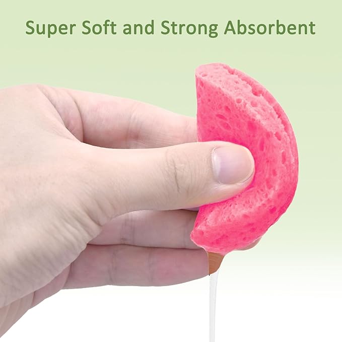 Beieverluck 300 Count Compressed Facial Sponges for Cleansing Natural Cellulose Disposable Face Sponge Spa Sponge for Face Cleansing Exfoliating Makeup or Mask Removal, Pink