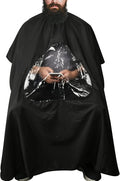 CM Barber Cape with Clear Window Salon Cape Hair Cutting Cover Hair Drape Waterproof Haircut Apron with Buckle for Barber Shop Salon Stylists Home DIY Hairdressing