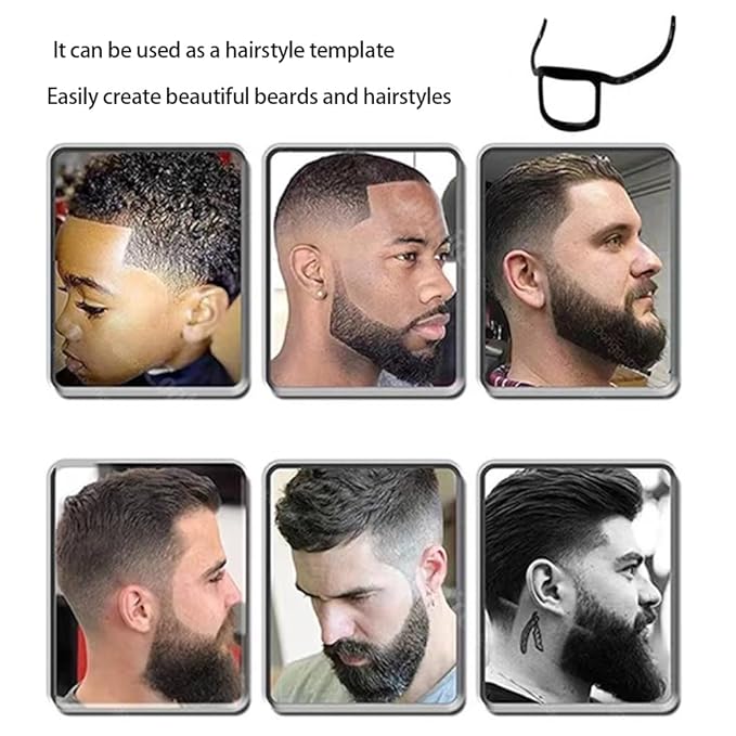 ANQIA Beard Styling Template Goatee Mustache Grooming Guide Stencil Lineup Tool Shaving Template for Men Face Hair Styling Hairline Shaping Black