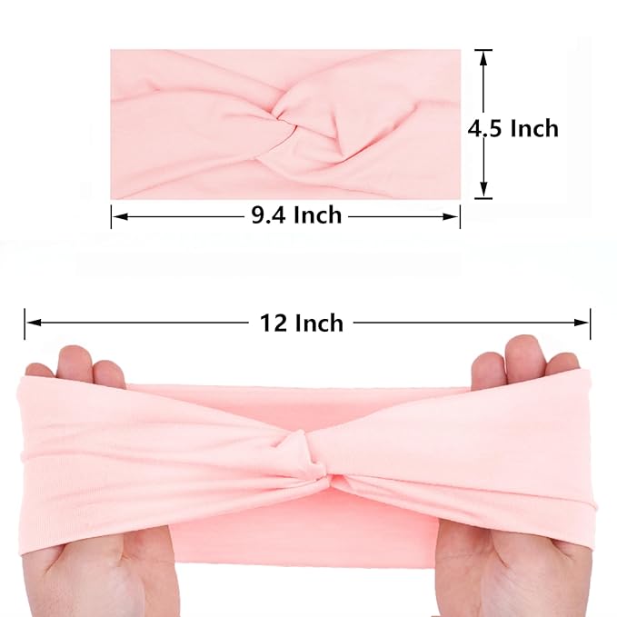 XTREND 6 Pcs Women's Headbands Twisted Cross Elastic Head Bands Yoga Workout Hairbands Non-Slip Sweat Soft Headband Solid Color Simple Versatile Hair Accessory Head Band