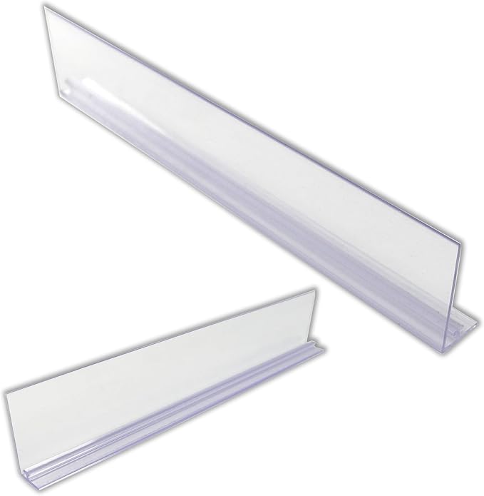 STORE FIXTURES DIRECT Auto Feed Shelf Product Pusher Kit, Adjustable Width Spring Loaded Merchandise Glider Pushing System, Kit for [20] 12" L Shelves - [80 Shelf Pushers + 100 Dividers]