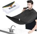 Beard Bib Apron for Men - Beard Trimming Catcher for Shaving with 5Pcs Eyebrow Facial Razors & 3 Suction Cups Waterproof Non-Stick Hair Catcher Grooming Cloth Gifts for Men Him Boyfriend