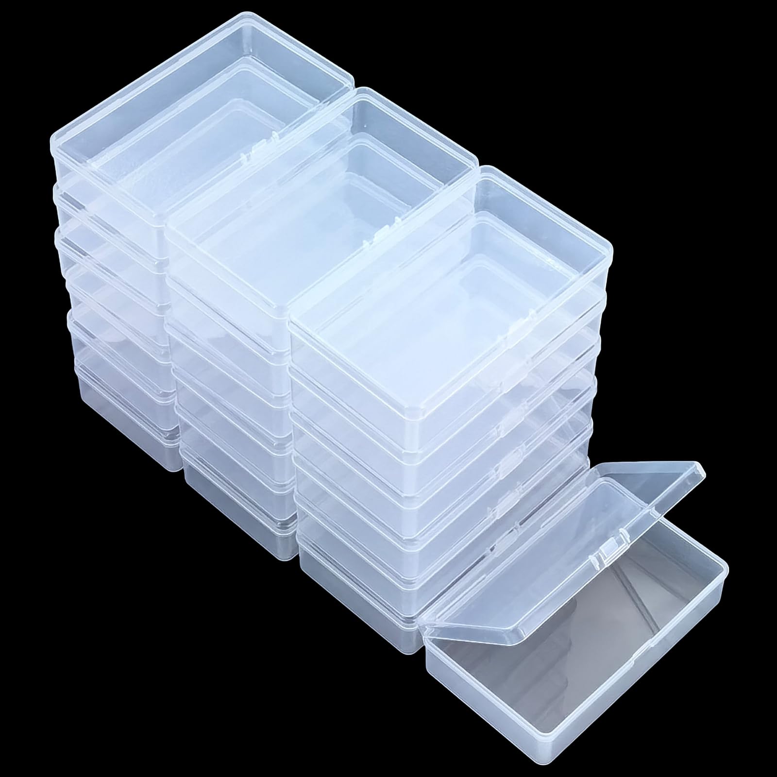 Thintinick 19 Pack Rectangular Clear Plastic Storage Containers