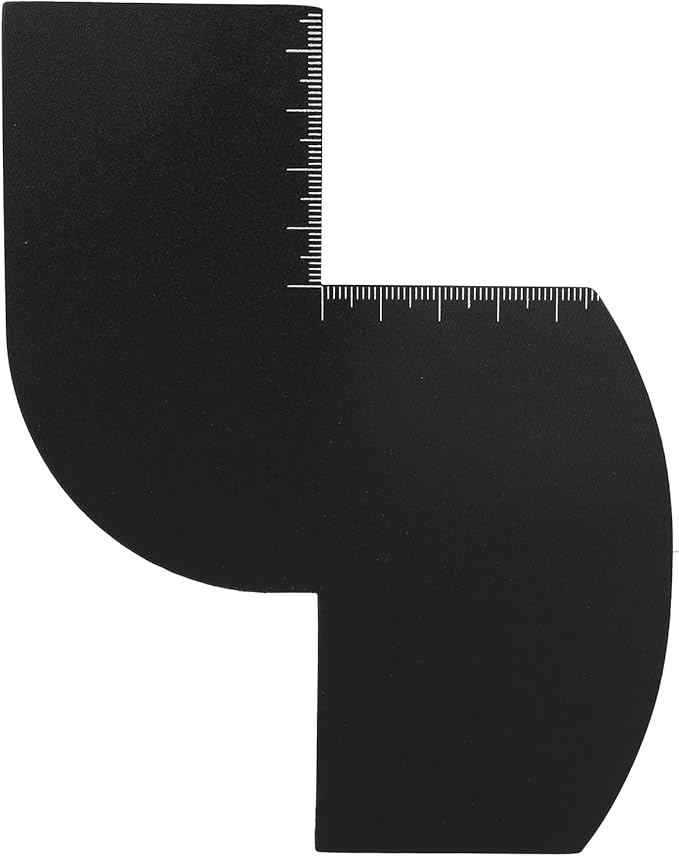 lasuroa Color Enhancement Barber Card, S Shape Black Hairline Tool Lineup Pencil Kit with Measurement Indicators Color Spray Edge Hair Line Up Card Essentials Supplies Accessories for Beard & Hair