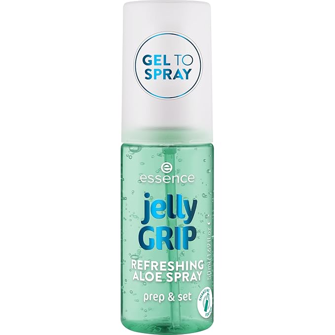 essence | Jelly Grip Refreshing Aloe Spray | Hydrating Gel-to-Mist with Aloe Vera for a Fresh, Glowy Finish | Preps, Sets & Refreshes Makeup | Vegan & Cruelty-Free