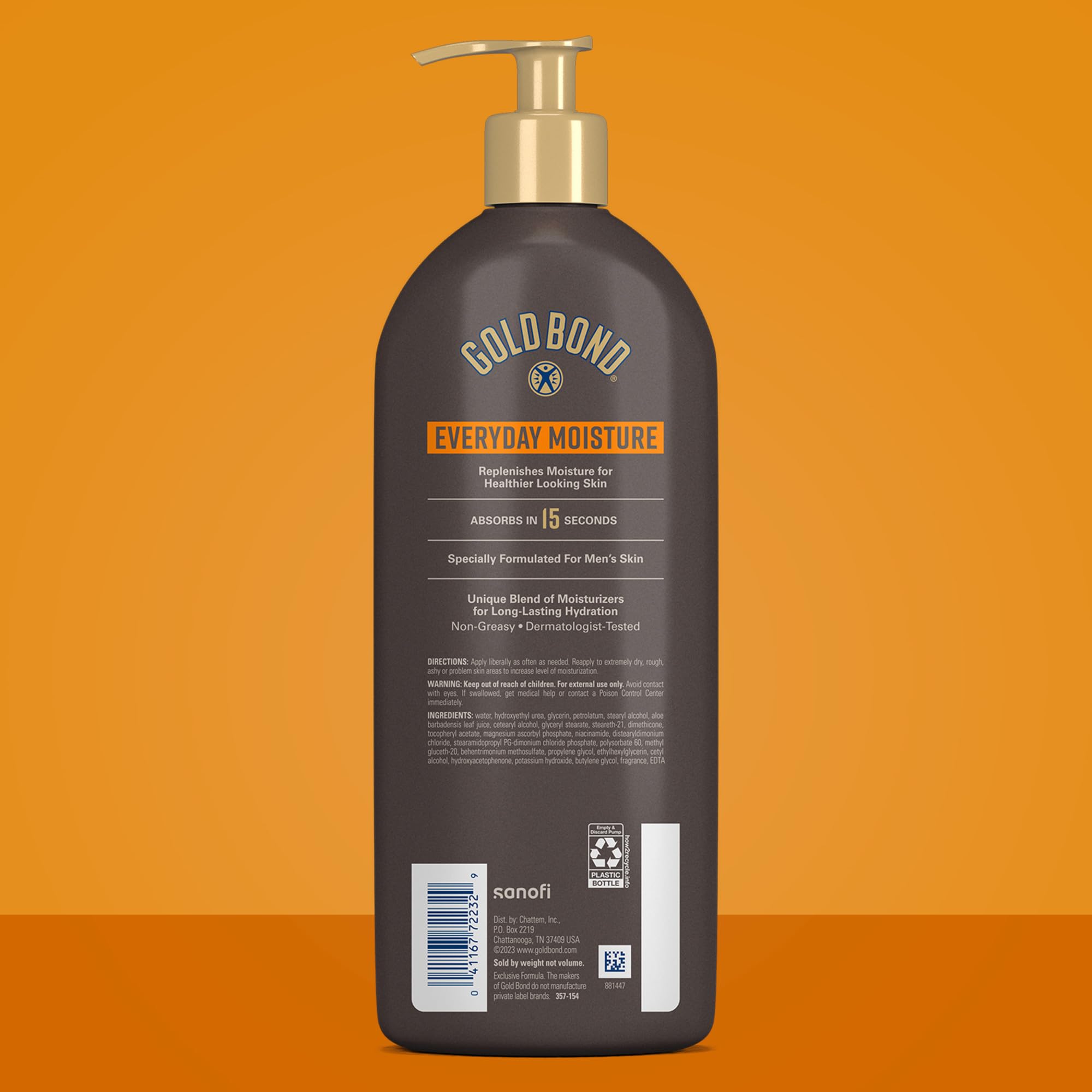 Gold Bond Men's Essentials Everyday Moisture Daily Body & Hand Lotion With Vitamin C, Hydrating Lotion Formulated for Men's Dry Skin, Value Size, 24 oz.