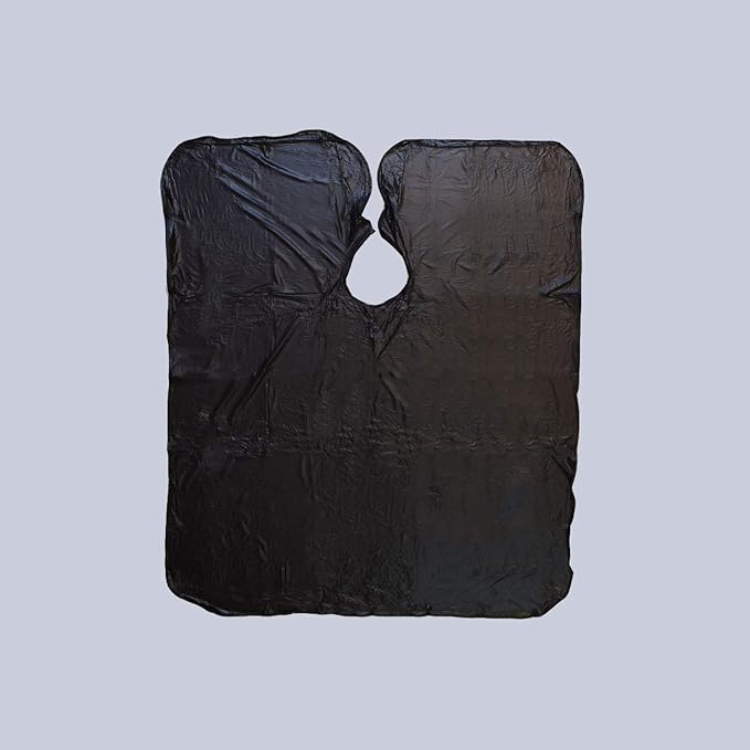 Betty Dain Jumbo Shampoo Cape, 45" W x 54" L, Waterproof and Stain-resistant Vinyl, Soft Nylon Neckband, Touch-and-close Fastener, Machine Washable, Black
