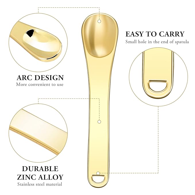 WLLHYF Mini Metal Makeup Spatula Skin Care Cosmetic Spoon Reusable Applicator, Beauty Scoop for Facial Cosmetic for Face Mask Cream Lotions Moisturizers