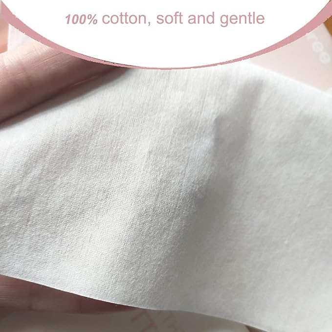 Careboree Extra Thick Dry Wipes, 100% Pure Cotton, 400 Count (5 Pack)