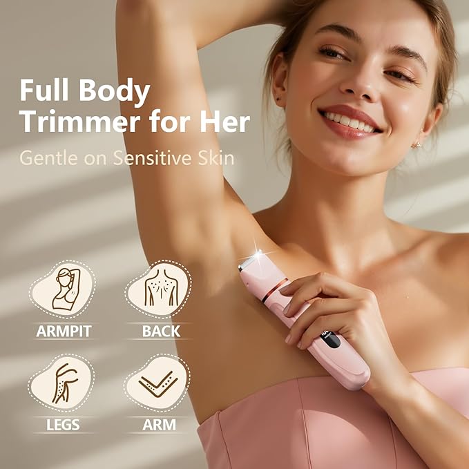 Hair Removal Epilators Bikini Trimmer for Women, Painless Waterproof Electric Foil Shaver Razors for Facial Leg Body Armpit,Cordless Ceramic Blade with USB Charging Dock,Travel Size Gifts for Her,Pink