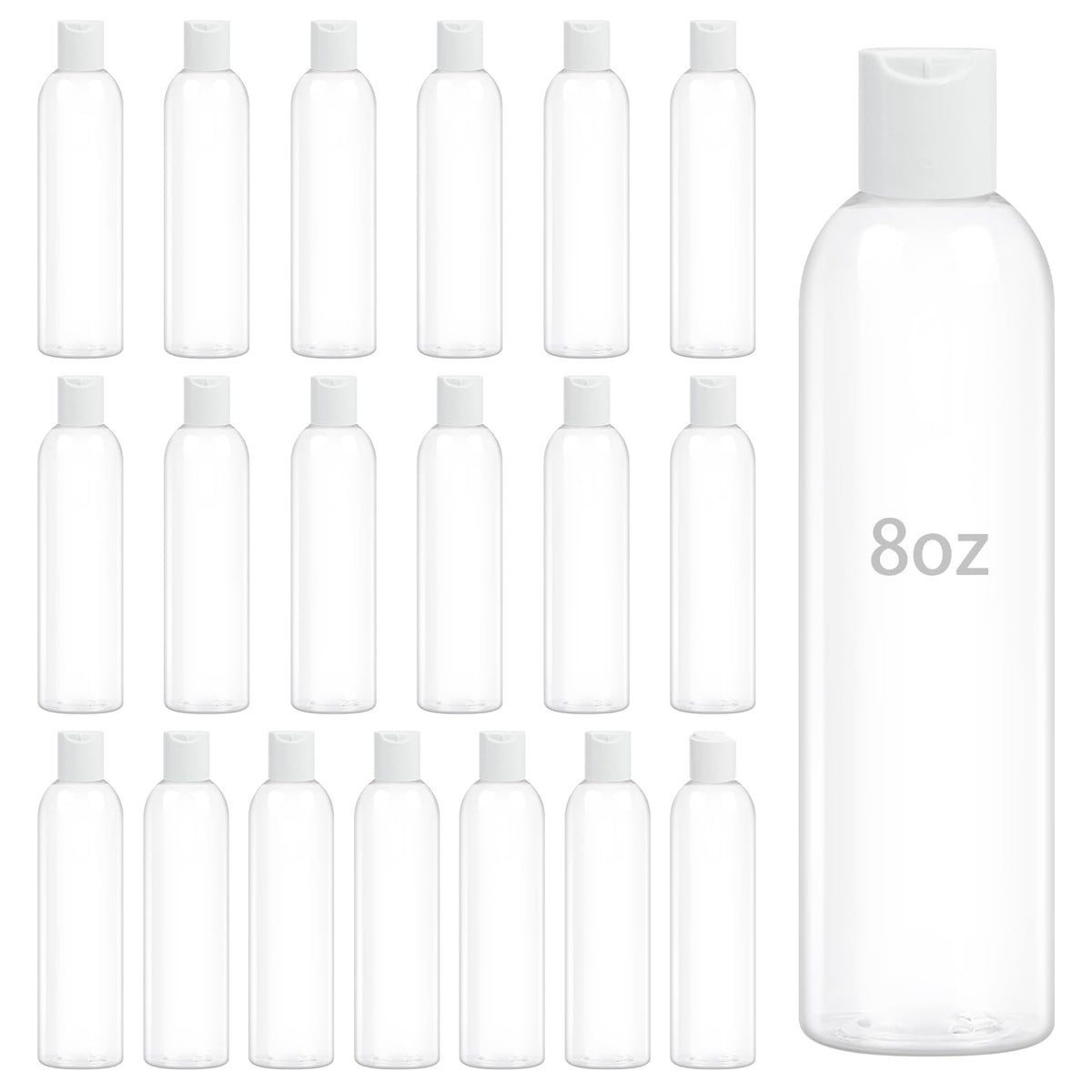 ZLEVEAYN 2-Pack 8 oz Plastic Shampoo Squeeze Bottles with Disc Caps, Amber