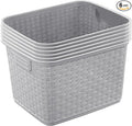 Sterilite Tall Weave Basket Bin for Clothing and Laundry Storage