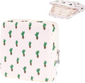 OLLBIT Sanitary Napkin Storage Bag,Period Bag,Portable Period Bag for Teen Pads Sanitary Napkins Small Tampons First Period Gifts for School Hygiene Bags Travel Containers (Cactus)