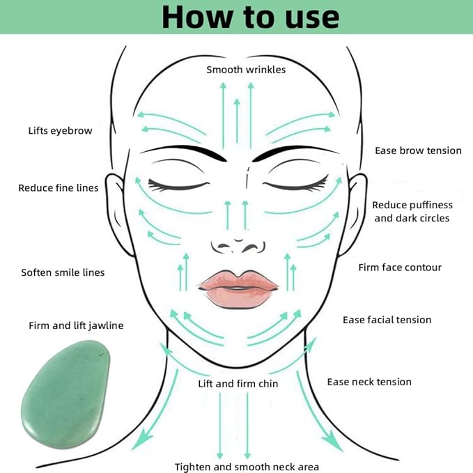 TOP SEWING Gua Sha Facials Tools for Eyes Massage Tools Board Natural Jade Stone for SPA Acupuncture Therapy Trigger Point Treatment
