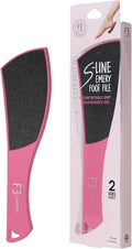 F3 Systems S-Line Emery Foot File(Hot Pink), Colossal Double-Sided Pedicure Tool, Effective for Cracked Heel, Ergonomic Design for Easy Grip
