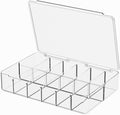 APLOP Clear Acrylic Makeup Organizer with Cover - 12 Compartments Cosmetic and Jewelry Organizer for Vanity and Desk Storage