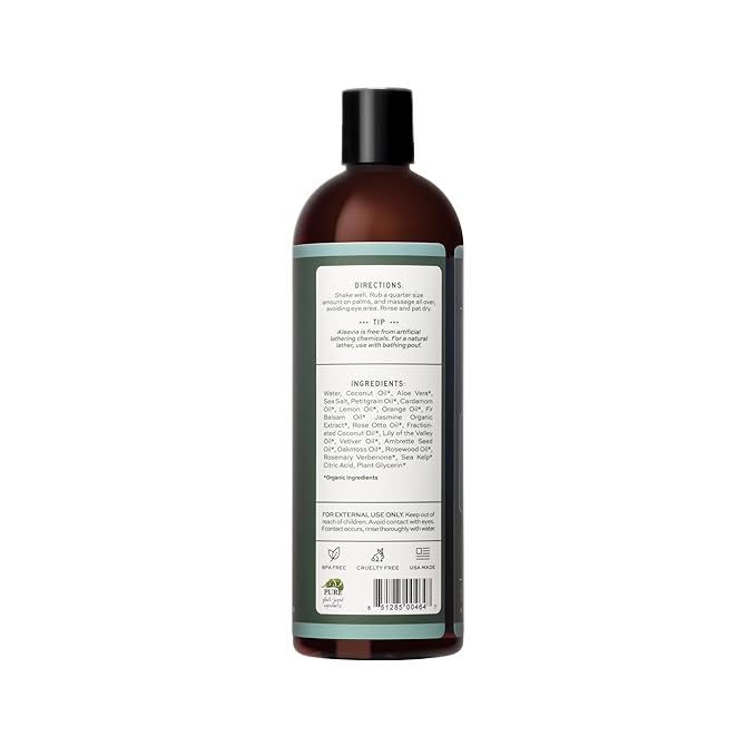 Aleavia Coastal Woodlands Mens Body Cleanse – Organic & All-Natural Prebiotic Body Wash for Men, Woodsy Notes Scented with 13 Essential Oils, – Nourish Your Skin Microbiome – 16 Oz.