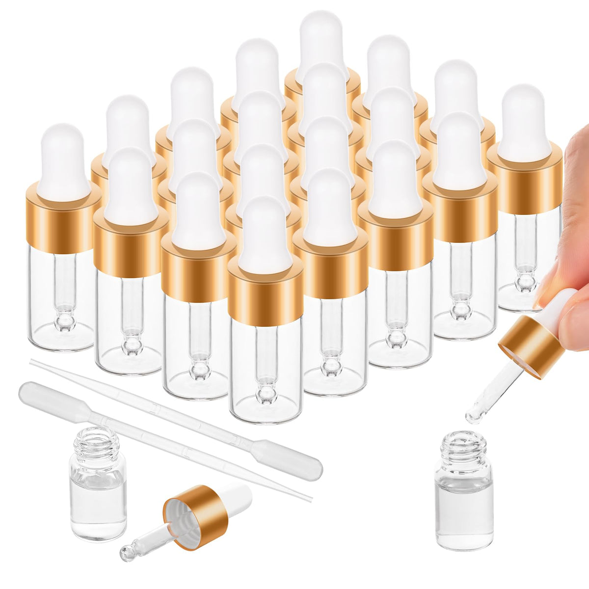 COTOM 100 Pack 10ml Mini Dropper Bottle for Cuticle Oil